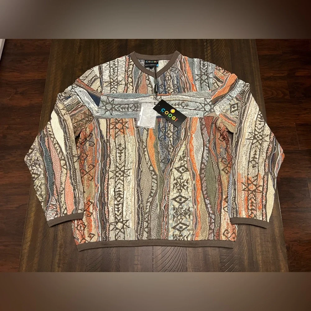 Rare Vintage 2000s 100% Authentic Coogi Sweater Beautiful Color Combo Sz M (NWT)